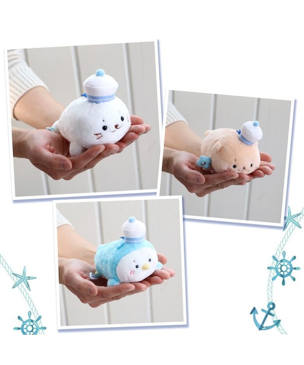 Mother garden しろたん マリン ちびマスコット ぬいぐるみ 《 しろたん / らっこいぬ / らむね》 単品 しろたん