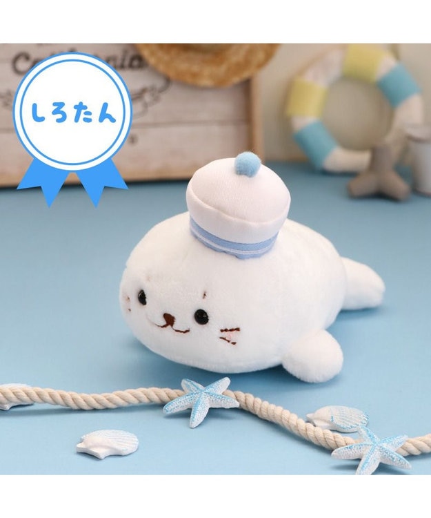 Mother garden しろたん マリン ちびマスコット ぬいぐるみ 《 しろたん / らっこいぬ / らむね》 単品 しろたん