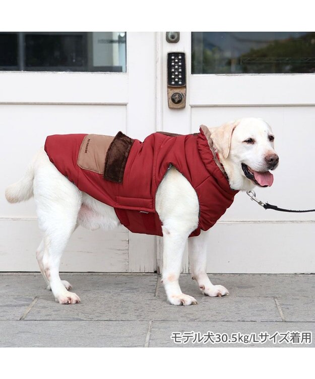 PET PARADISE ペットパラダイス 遠赤外線 保温 エアベスト 《ワインレッド》 中型犬 大型犬 ワインレッド