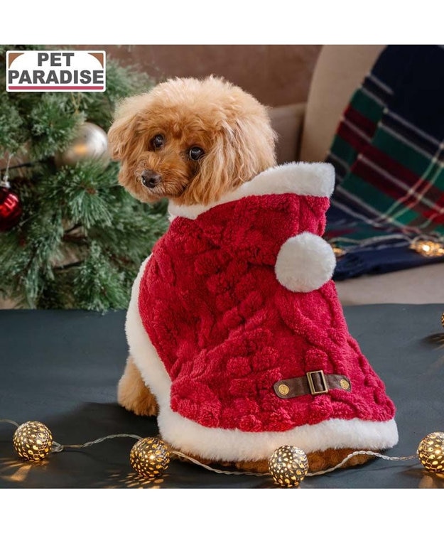 PET PARADISE ペットパラダイス サンタ なりきりポンチョ 2026 小型犬 レッド