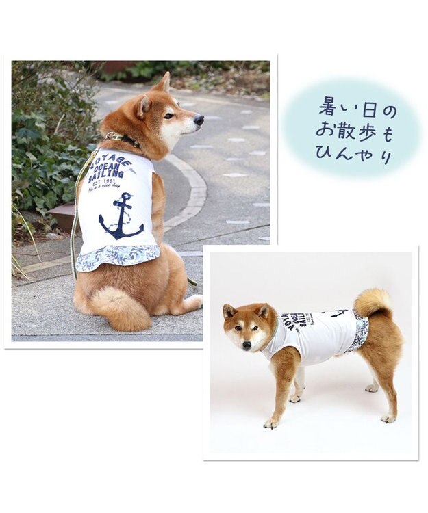 PET PARADISE ペットパラダイス マリン柄 タンクトップ SM【中型犬】【大型犬】 白~オフホワイト