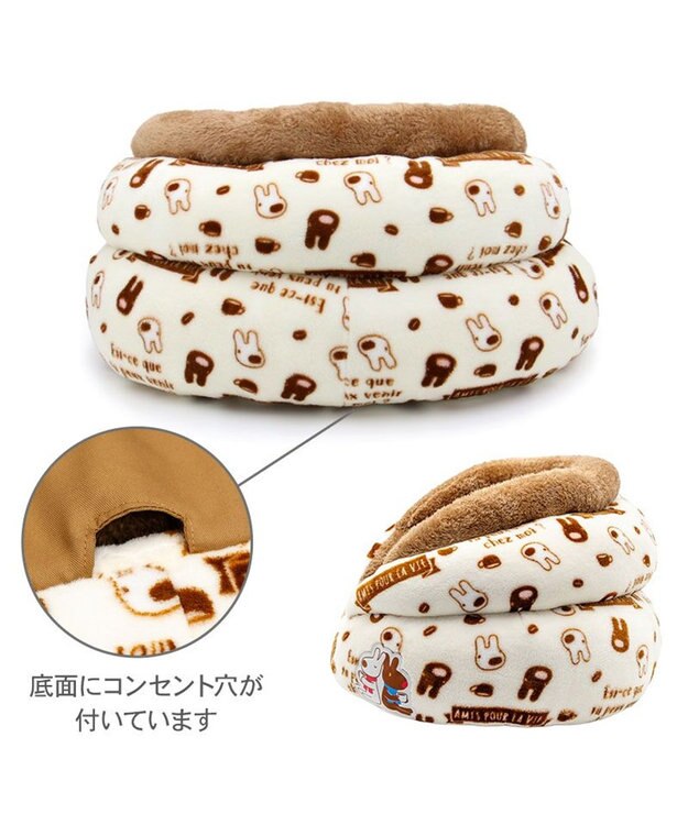 PET PARADISE リサとガスパール 遠赤外線 つぼ型ボア カドラー ブラウン