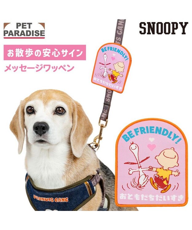 PET PARADISE スヌーピー メッセージ ワッペン  《フレンドリー》 フレンドリー