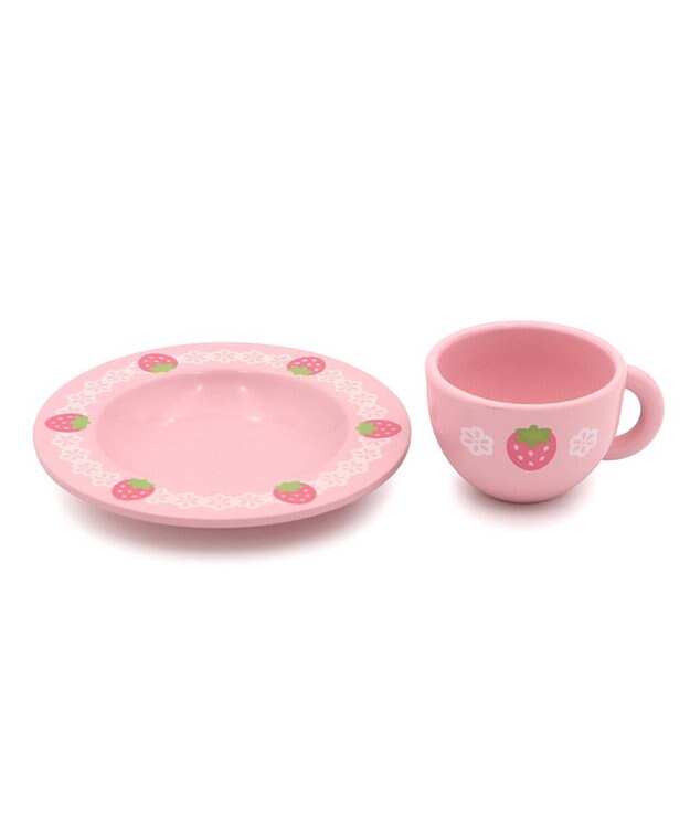 Mother garden マザーガーデン 野いちご ままごと カップ＆お皿 ピンク