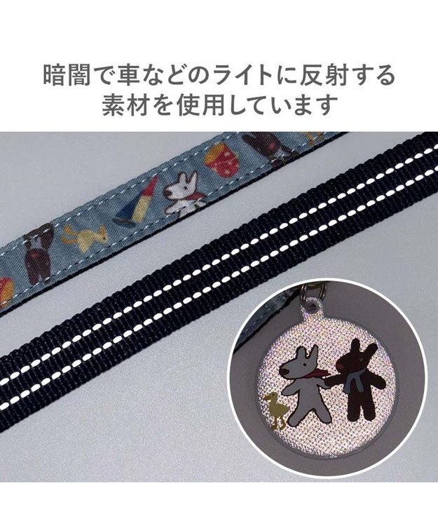 PET PARADISE リサとガスパール 刺繍柄 リード ＳＭ ブルー