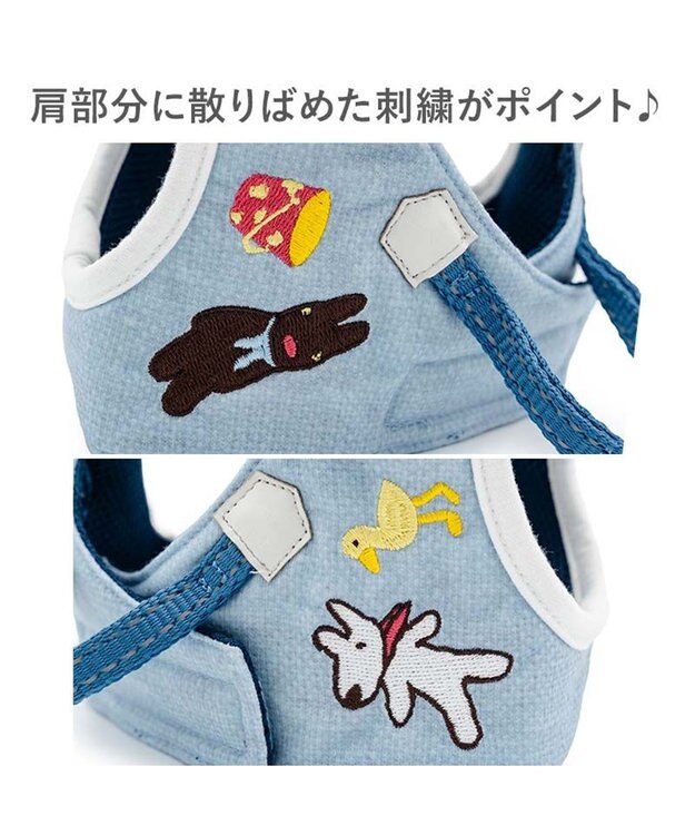 PET PARADISE リサとガスパール 刺繍 ベストハーネス ＳＳ ブルー