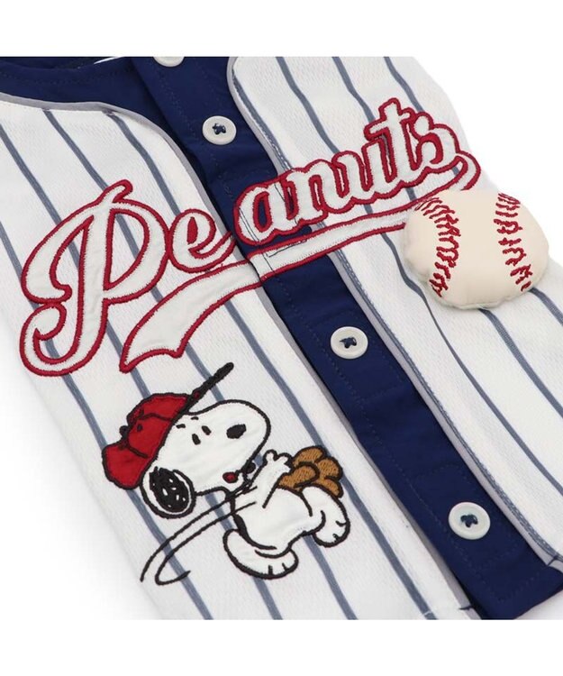 PET PARADISE スヌーピー ベースボールＴシャツ 小型犬 ホワイト×ネイビー