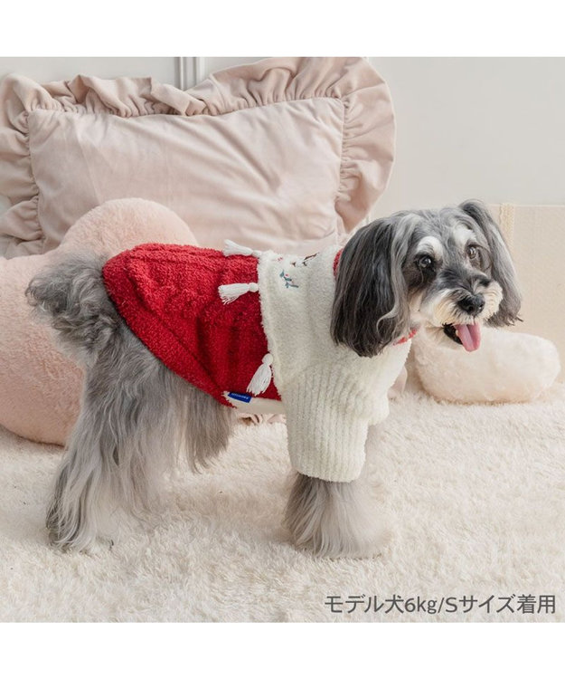 PET PARADISE ディズニー ミッキーマウス ケーブルニット 小型犬 レッド