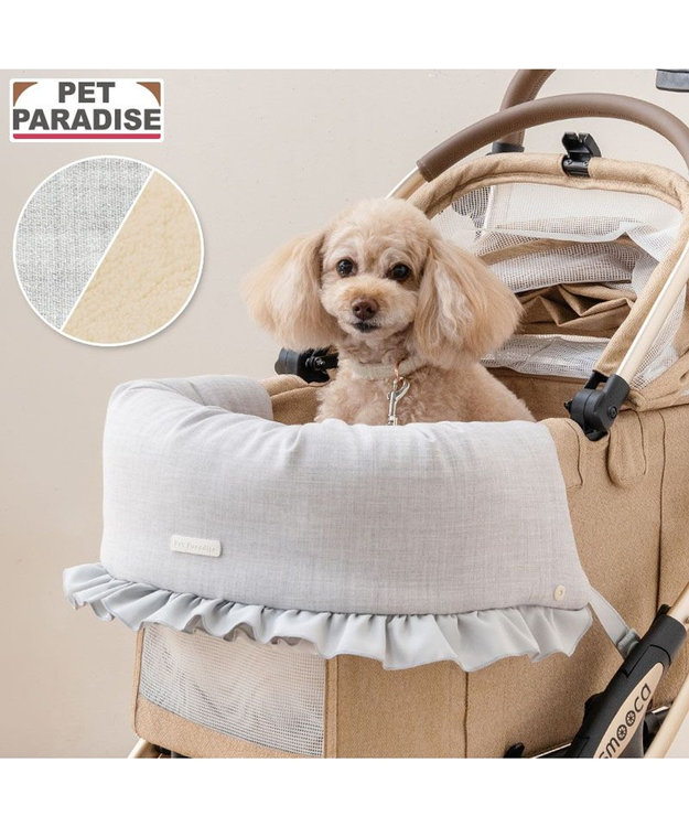 PET PARADISE ペットパラダイス ペットカート クッション 《お花》 グレー