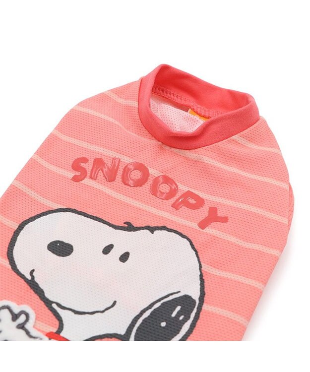 PET PARADISE スヌーピー パタパタ Ｔシャツ 接触冷感 中型犬 大型犬 サーモンピンク