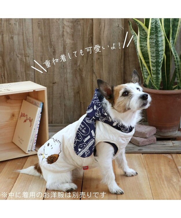 PET PARADISE スヌーピー 背中開き ベスト 《兄弟柄》 小型犬 ホワイト