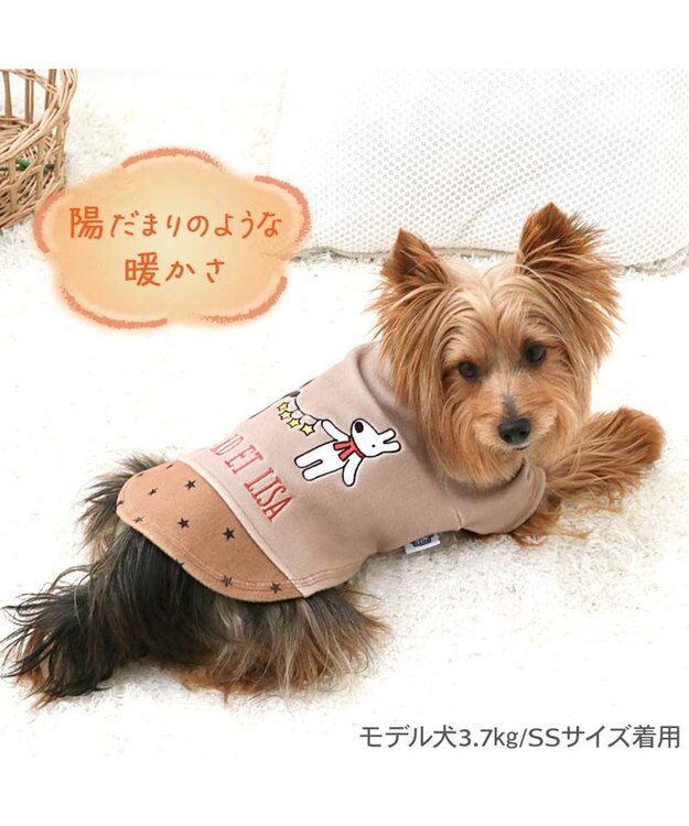 PET PARADISE リサとガスパール ペティヒートDAN Tシャツ 《星柄》 小型犬 ベージュ