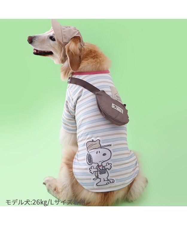 PET PARADISE スヌーピー お揃いTシャツ マルチボーダー 《ホワイト》 中型犬 大型犬 ホワイト