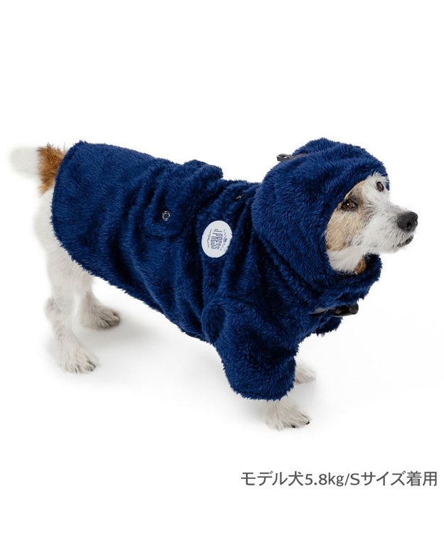 PET PARADISE J.PRESS ボアダッフルコート 小型犬 紺(ネイビー・インディゴ)