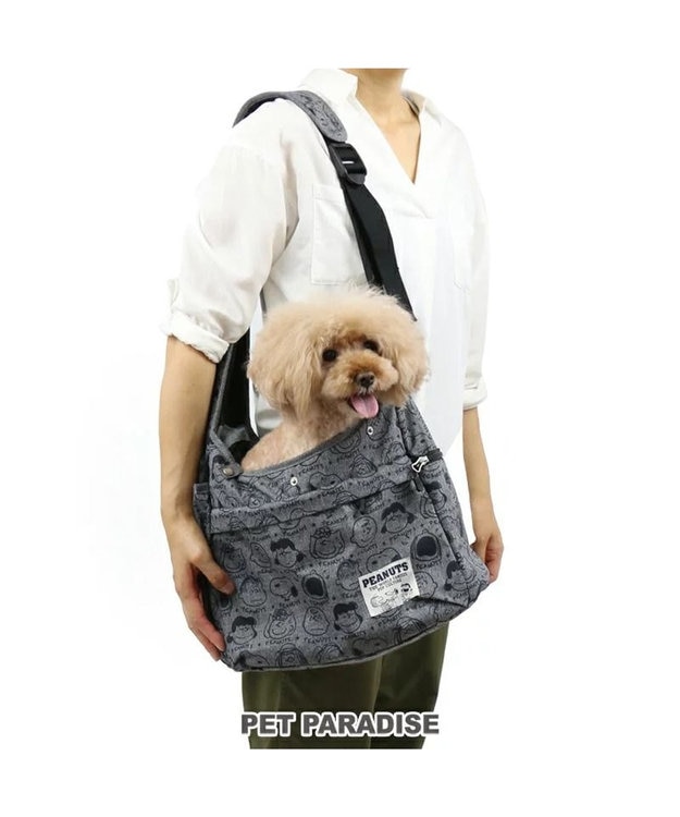 PET PARADISE スヌーピー スリング 《フェイス柄》S 超小型犬 グレー