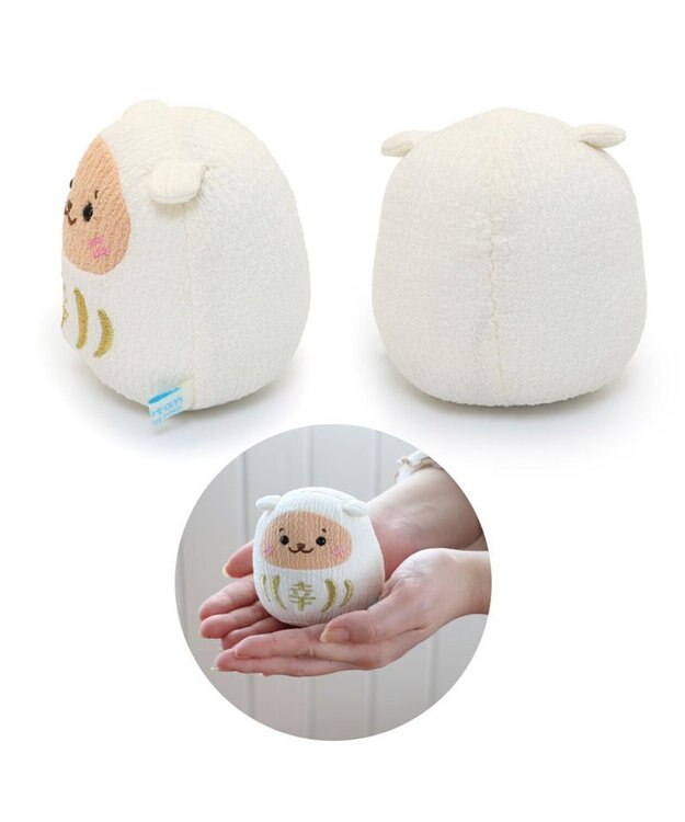 Mother garden しろたん 手のり ちりめん だるま マスコット ちびちびマスコット 8cm 【単品】 らっこいぬ