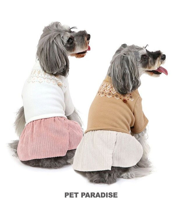 PET PARADISE ノルディック柄 ワンピース《ブラウン》 小型犬 ブラウン