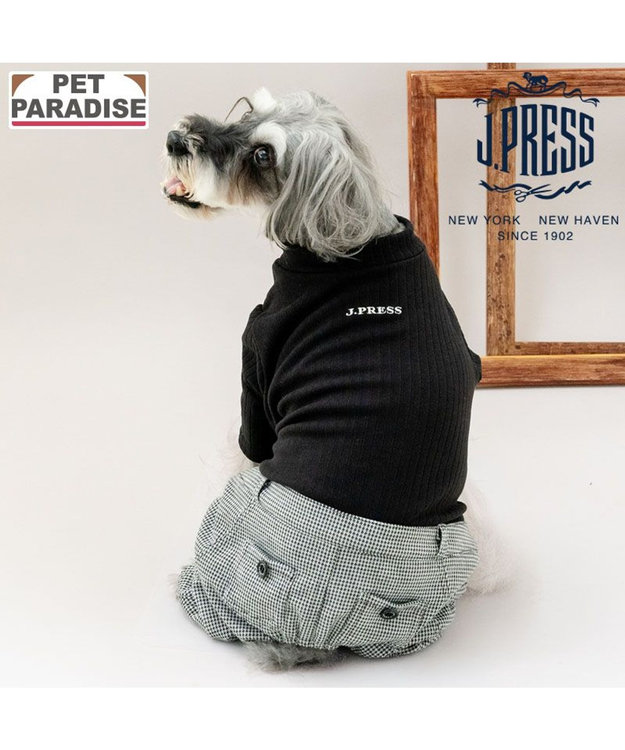 PET PARADISE J.PRESS ちどり柄 パンツつなぎ 小型犬 ブラック