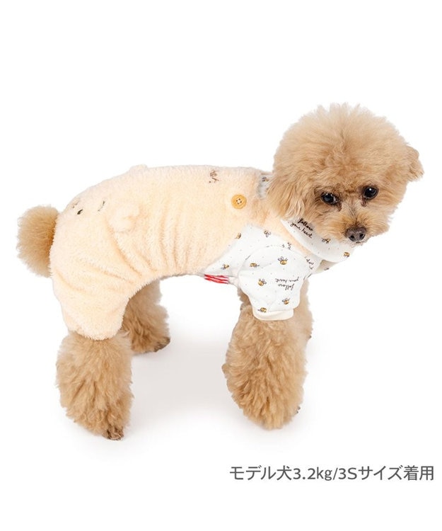 PET PARADISE ディズニー くまのプーさん ふわふわロンパース 《蜂柄》 小型犬 イエロー