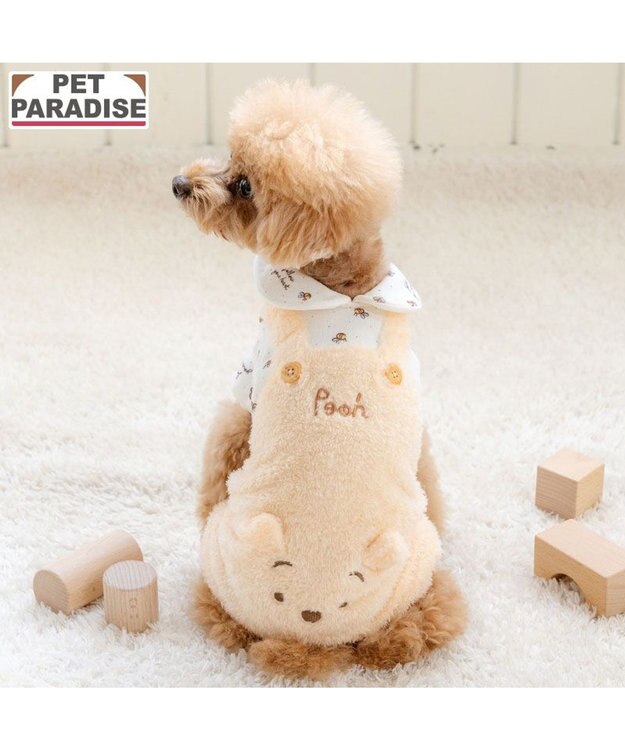 PET PARADISE ディズニー くまのプーさん ふわふわロンパース 《蜂柄》 小型犬 イエロー
