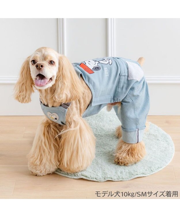 PET PARADISE スヌーピー ライトデニム オーバーオール 中型犬 大型犬 ライトインディゴブルー