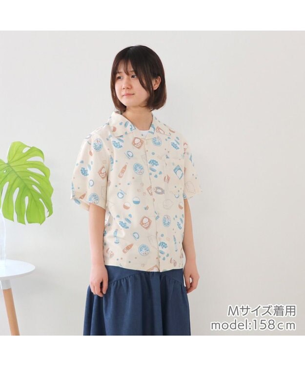 Mother garden しろたん アロハシャツ 半袖 《 駄菓子 / 黒 》 ユニセックス 男女兼用 駄菓子