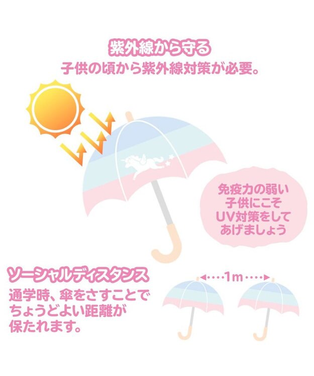 Mother garden マザーガーデン ユニコーン 子供用 晴雨兼用 折畳み傘   《レインボー柄》 50cm マルチカラー