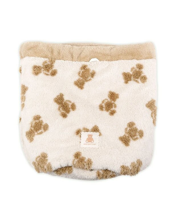 PET PARADISE ペットパラダイス くまちゃん織り 遠赤外線  筒型 寝袋   Ｓ ホワイト×ブラウン