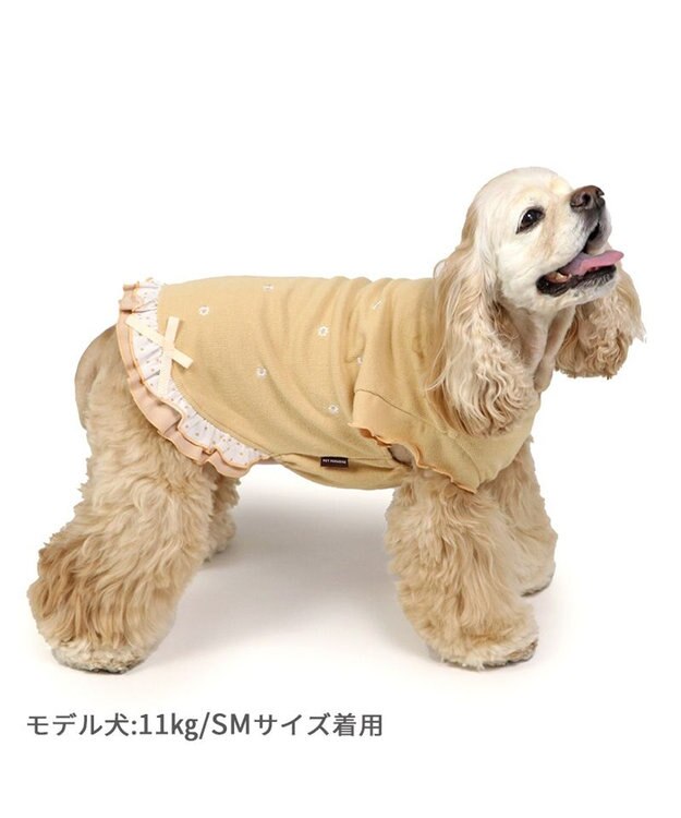 PET PARADISE ペットパラダイス  ペティヒート プレミアム Tシャツ 《花刺繍柄》 中型犬 大型犬 花刺繍柄