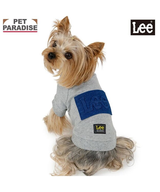 PET PARADISE Lee エンボス ロゴ Ｔシャツ 《グレー》 小型犬 グレー