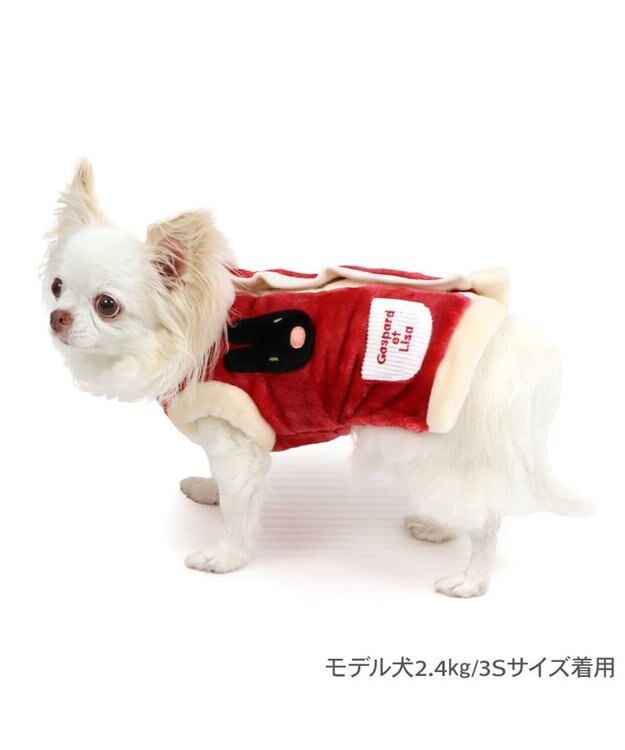 PET PARADISE リサとガスパール 背中開き もこふわ ベスト 超小型犬 小型犬 赤