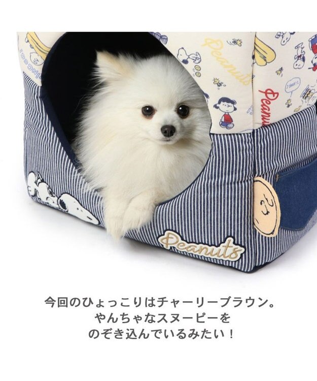 PET PARADISE スヌーピー ２ｗａｙヒッコリーハウス カドラー (36×36cm) -