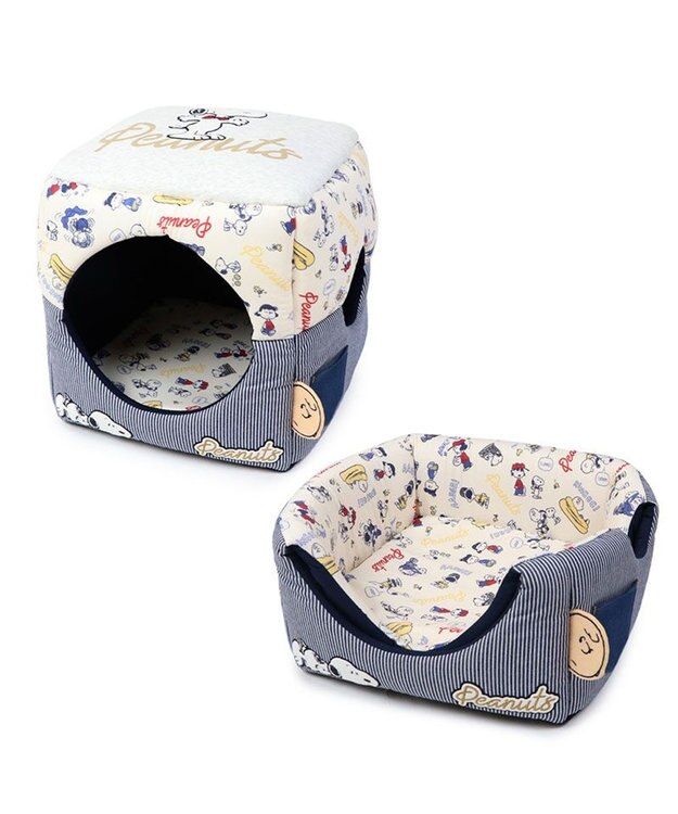 PET PARADISE スヌーピー ２ｗａｙヒッコリーハウス カドラー (36×36cm) -