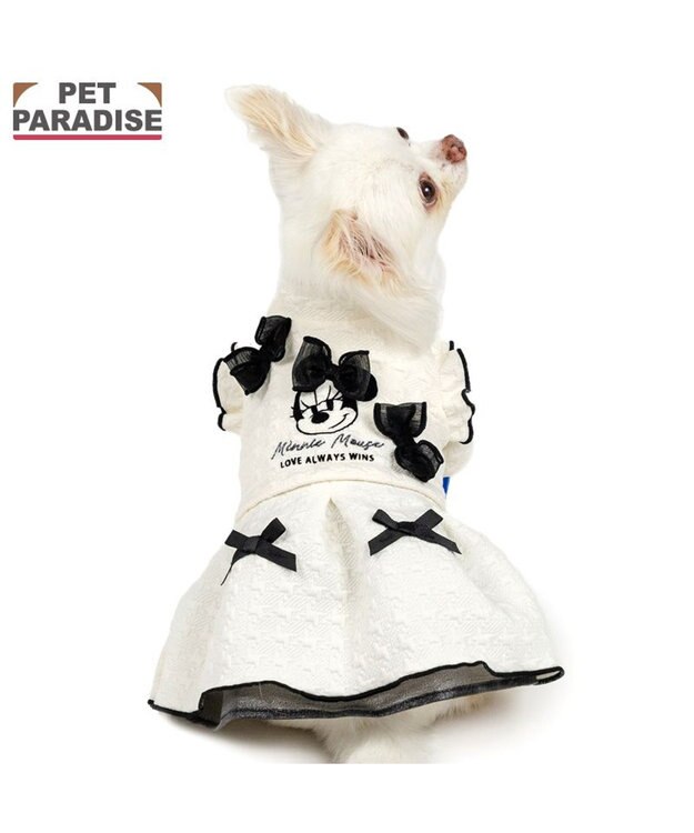PET PARADISE ディズニー ミニーマウス スウェット ワンピース 小型犬 ホワイト