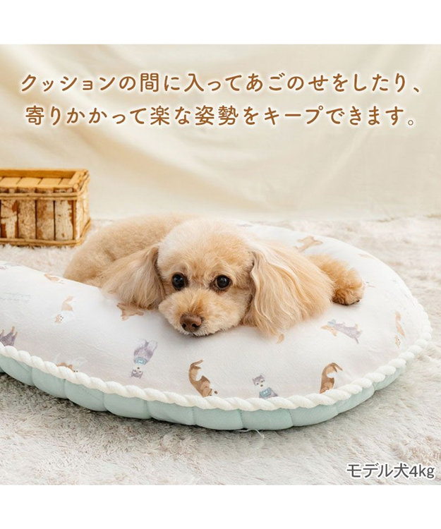 PET PARADISE ペットパラダイス makokoro Ｕ字クッション 《犬柄》 -