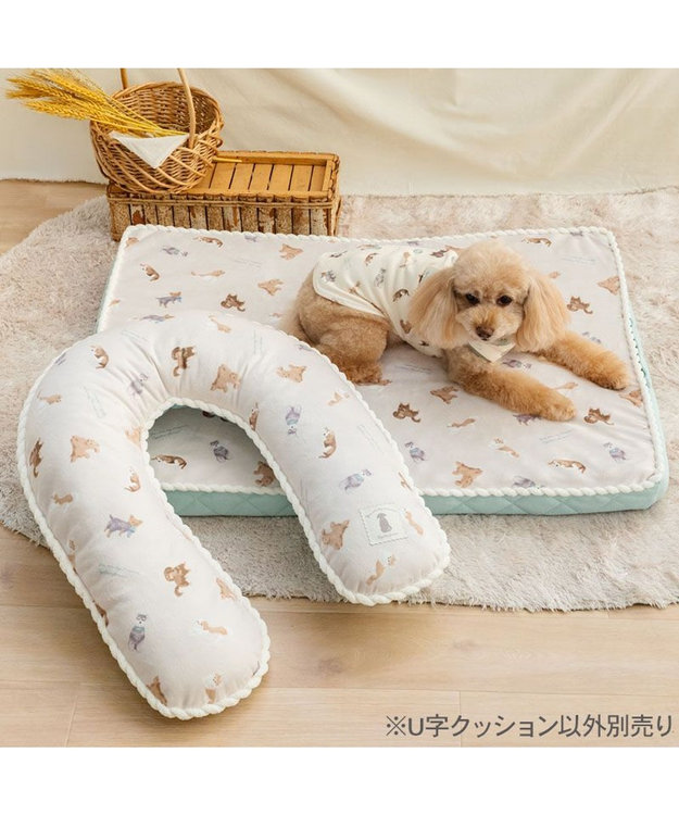 PET PARADISE ペットパラダイス makokoro Ｕ字クッション 《犬柄》 -