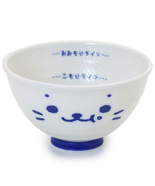 Mother garden しろたん ごはん粒がくっつきにくい 茶碗 《大盛》 《顔ぼん柄/しろたん＆らっこいぬ柄》 単品 顔ぼん柄