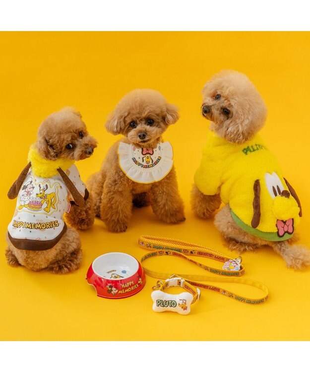 PET PARADISE ディズニー ミッキーマウス＆プルート パーカー 《ケーキ柄》 小型犬 ホワイト×ブラウン