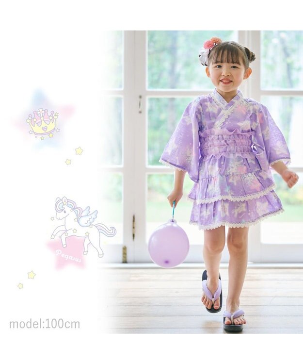 Mother garden マザーガーデン キッズ ドレス セパレート 浴衣 《ユニコーン 星空柄》 95~100cm ユニコーン星空柄