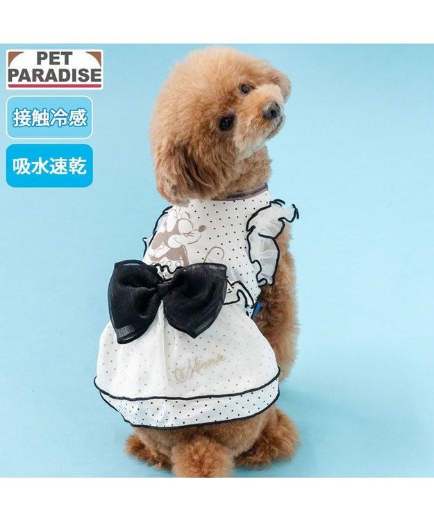 PET PARADISE ディズニー ミニーマウス クール ワンピース 《ドット柄》 小型犬 ホワイト