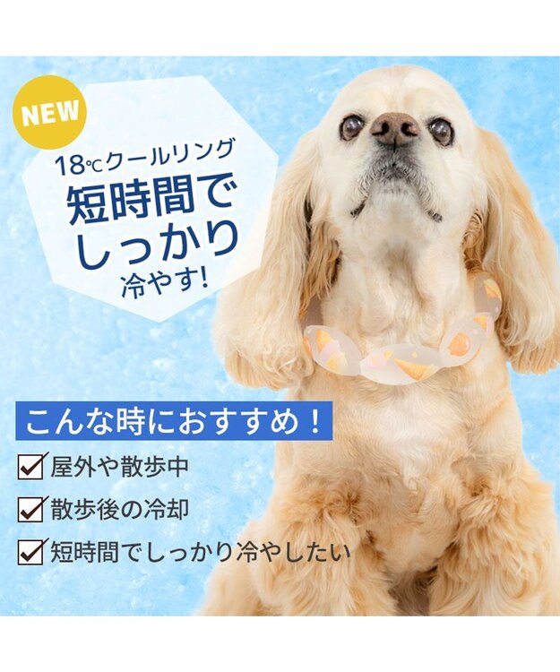 PET PARADISE ペットパラダイス １８℃ クールリング ＳＭ 《アイス柄》中型犬 ピンク