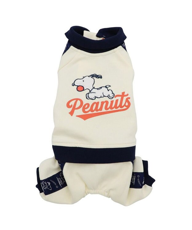 PET PARADISE スヌーピー トラック ロンパース 小型犬 ホワイト×ネイビー