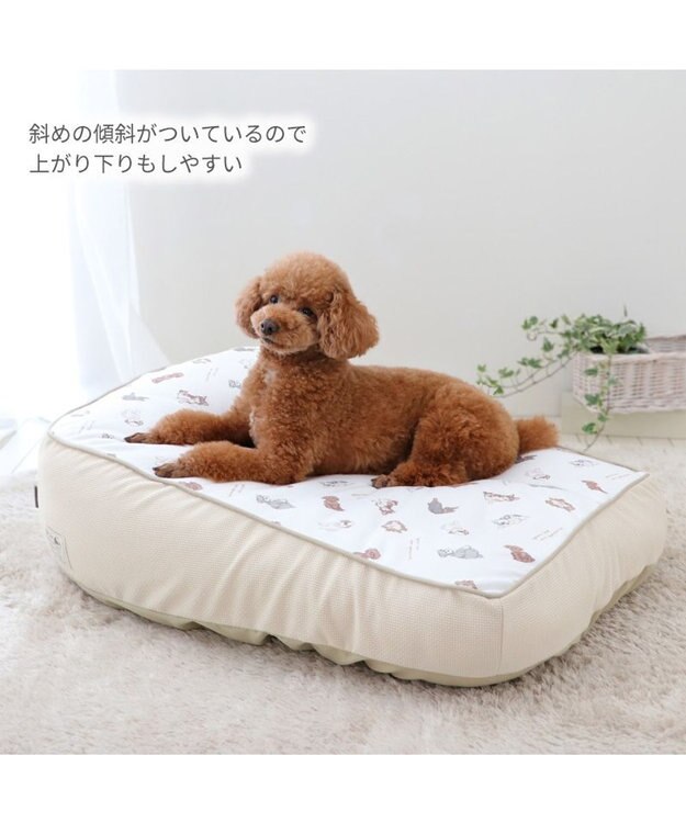 PET PARADISE ペットパラダイス makokoro 寝そべりベッド 《わんちゃん柄》 わんちゃん柄