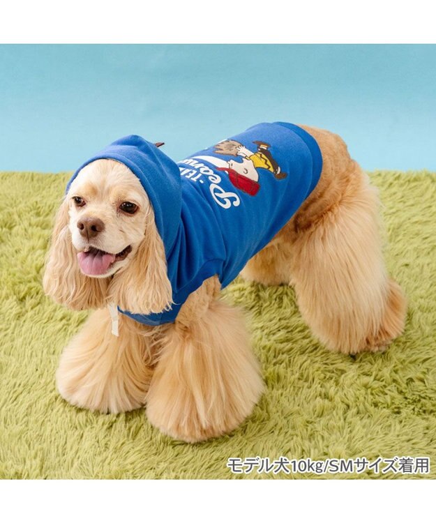 PET PARADISE スヌーピー 野球パーカー 《 ビンテージ 柄》 ブルー 中型犬 大型犬 ブルー