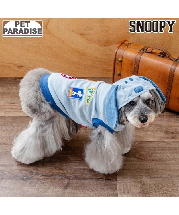 PET PARADISE スヌーピー デニム パーカー 《ライトブルー》 小型犬 ライトブルー