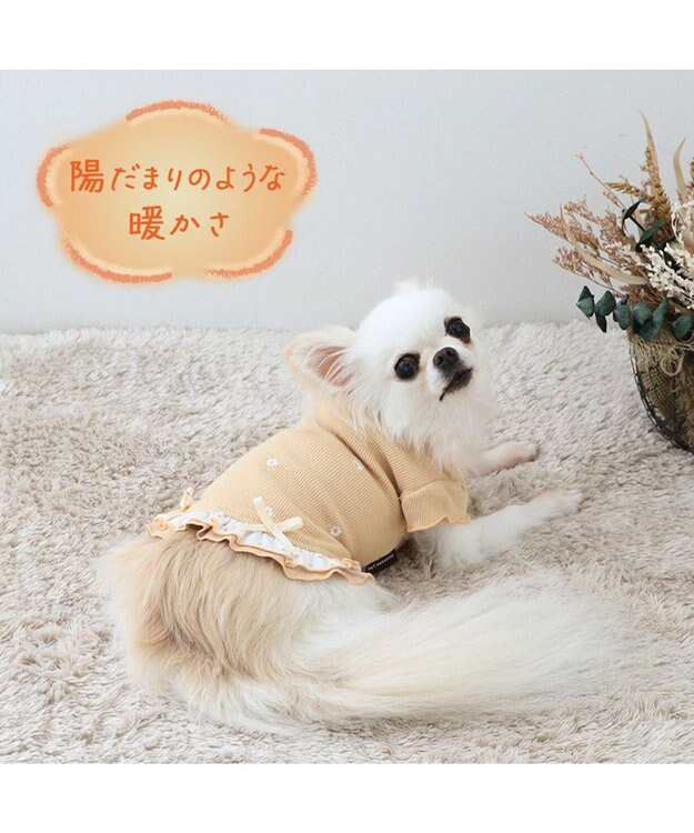 PET PARADISE ペットパラダイス ペティヒートプレミアム  Tシャツ《花刺繍柄》 小型犬 花刺繍柄