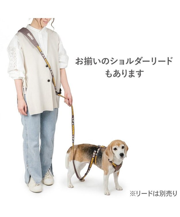 PET PARADISE スヌーピー アクティブハーネス 《兄弟柄》 ＳＭ 中型犬 ブラウン
