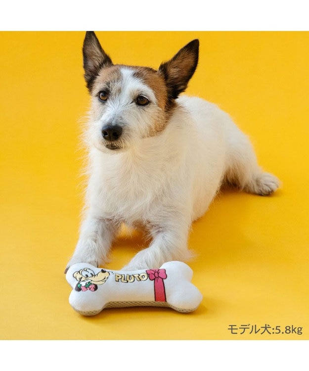 PET PARADISE ディズニー プルート リボン骨 トイ ホワイト