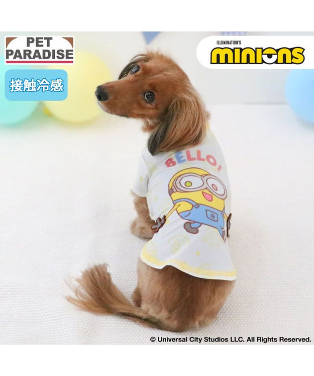 PET PARADISE ミニオン ボブ 手つなぎ Ｔシャツ 接触冷感 小型犬 ホワイト×イエロー