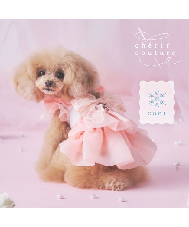 PET PARADISE cherircouture  接触冷感リボンワンピース《ピンク》 小型犬 ピンク